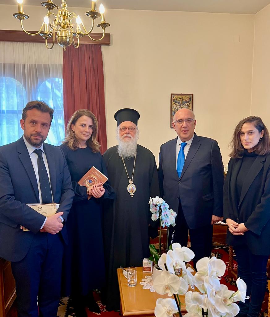 Συνάντηση του Υφυπουργού Μεταφορών Μιχάλη Παπαδόπουλου με τον Προκαθήμενο της Ορθόδοξης Εκκλησίας της Αλβανίας Αρχιεπίσκοπο Αναστάσιο