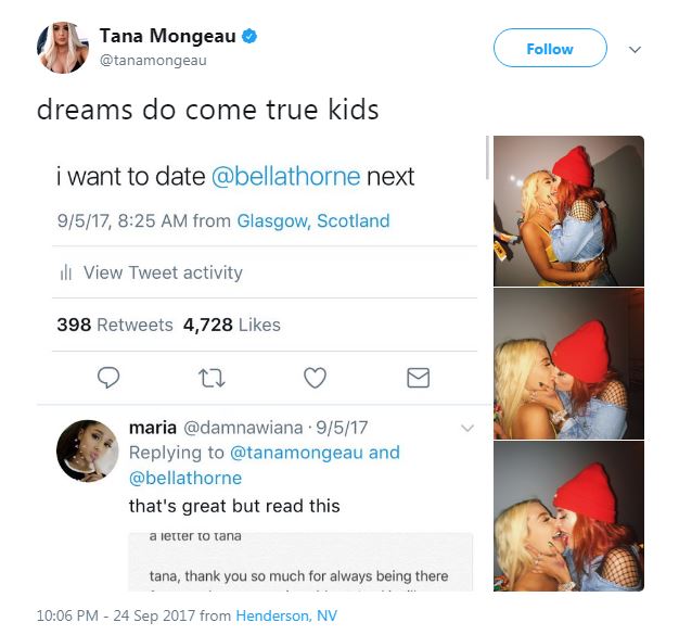 Τα καυτά φιλιά της Bella Thorne με το νέο της κορίτσι