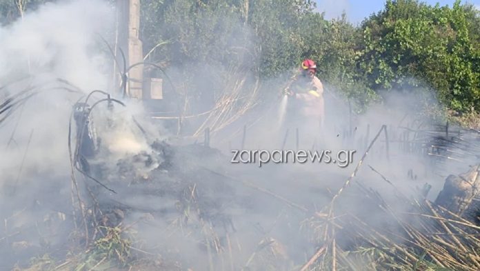 Χανιά – Ξυλοκαμάρα: Φωτιά δίπλα στο εργοστάσιο της ΔΕΗ (φωτιά)