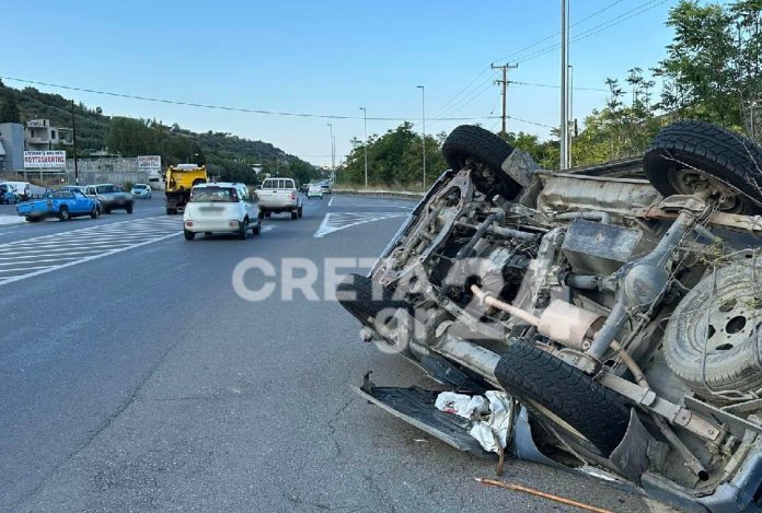 Ηράκλειο: Τρεις τραυματίες σε τροχαίο – Σε σοβαρή κατάσταση ο ένας – ΦΩΤΟ