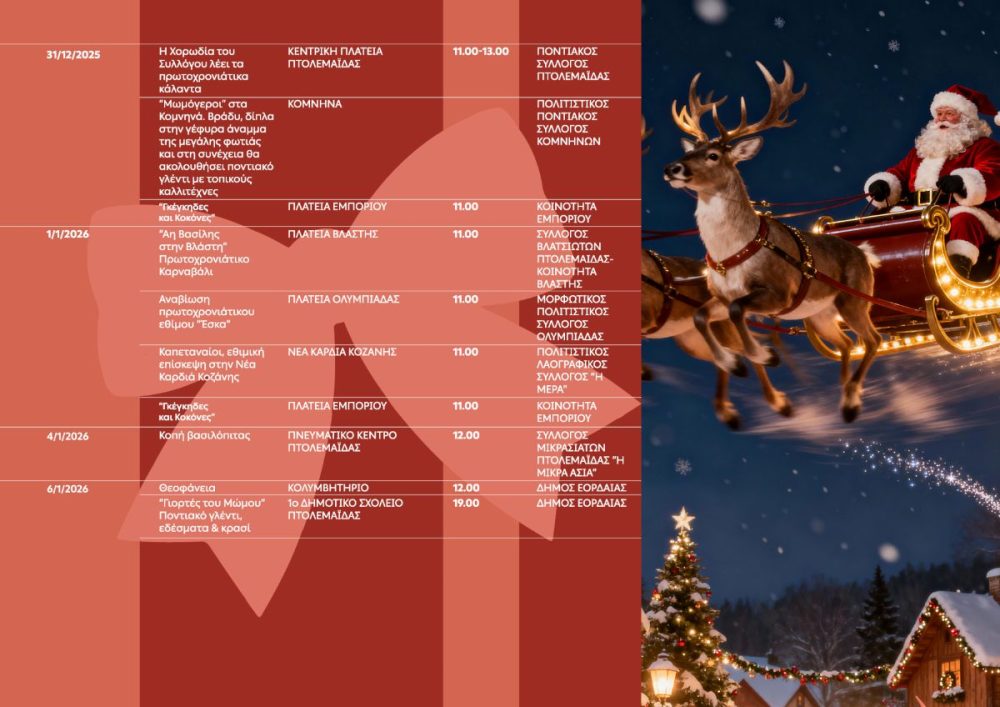 Η «Νιφάδα» φέρνει τη μαγεία των Χριστουγέννων στον Δήμο Εορδαίας. «Λευκή Νύχτα», Φωταγώγηση Χριστουγεννιάτικου Δέντρου και Θεματικό Πάρκο «Χριστουγεννιάτικος Κόσμος»