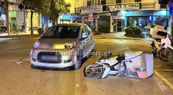 Λαμία: Τροχαίο με διανομέα σε διασταύρωση στο κέντρο της πόλης – ΦΩΤΟ