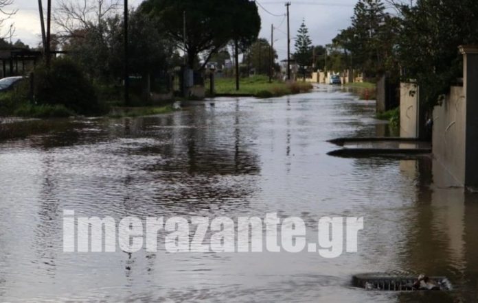 Πολλά προβλήματα στη Ζάκυνθο από την κακοκαιρία – Πλημμύρισε η Δημόσια Ιστορική Βιβλιοθήκη